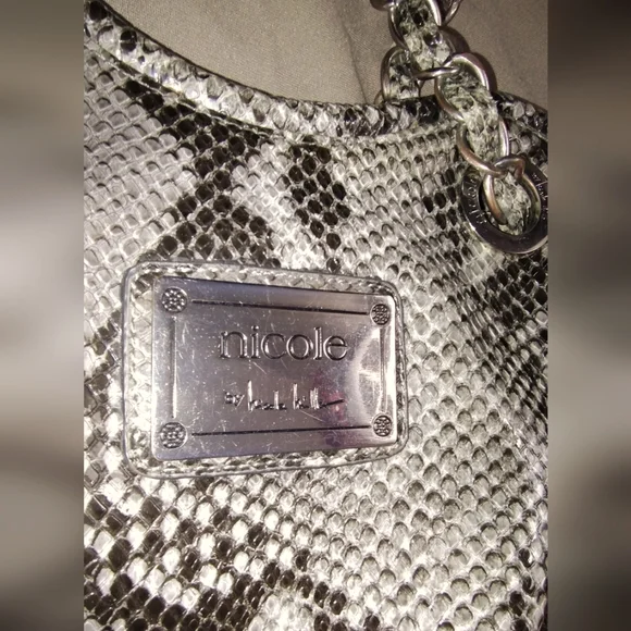 NICOLE BY NICOLE MILLER SNAKESKIN EMBOSSED BAG - Picture 9 of 16